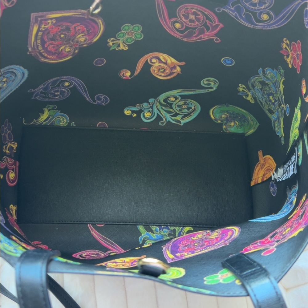Versace Jeans Couture Black Tote with Colorful Heart Accents Revisable - Picture 3 of 9